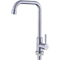 Auralum 360° drehbar Kaltwasserhahn, Einzelne Wasserhahn Kaltwasser Armatur für Spüle&Garten, Spültischarmatur Outdoor…