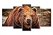 Produktbild Braun 5 Stück Wand Kunst Grizzly Bear Drucke auf Leinwand der Bild Animal Bilder Öl für Home Moderne Dekoration Print Decor für Küche