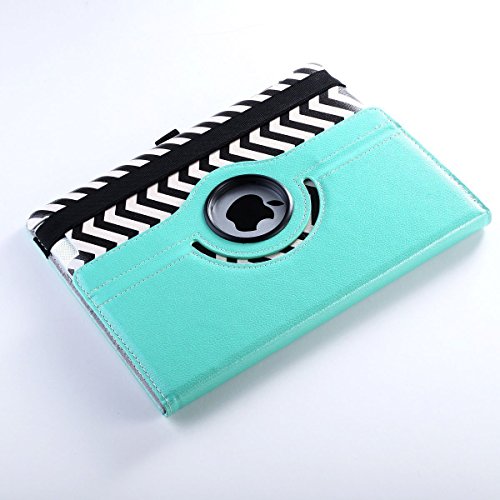 iPad 2 3 4 Hülle, ULAK iPad 2 Hülle 360 Grad Rotierend Stand Smart Cover Case Schutzhülle Tasche Etui mit Auto Schlaf / Wach Funktion für Apple iPad 2 3 4 (Welle-Blau/Schwarz) - 4