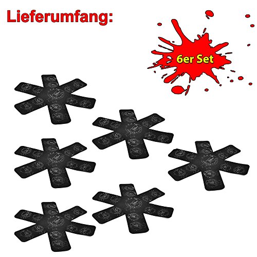 6x Pfannenschutz-Set zum Schutz vor Kratzern für Ihre Töpfe und Pfannen, der trendige Küchenhelfer, waschmaschinenfest, bis 37cm Durchmesser - 7