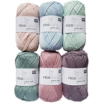 Amazon.de: Woll-Set Babywolle Rico Baby Cotton Soft dk 6x50g #46