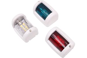 Tiardey 12V Mini LED Navigation Light Lamp Lampe de signalisation LED pour Bateau Yacht Mini Tribord/Port Navigation Light -Rouge,Blanc,Vert,Trois Couleurs