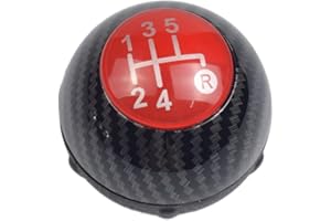 Hacreyatu Car Accessories Manual 5/6 Speed Transmission Inner Gear Shift Knob Replacement for Fiat 500 2012-2018 (5 Speed, Red)