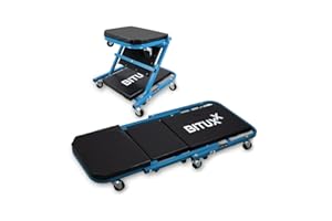 ‎BITUXX BITUXX® Werkstatt-Rollbrett Werkstattliege Montageliege Montagerollbrett Sitz als Liege oder Werkstatthocker/Klappsitz verwendbar