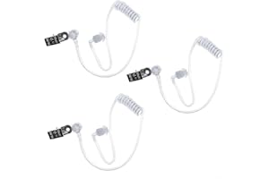 BESSY SHOP 3PCS Tubo Acustico Aria Sostitutivo per Cuffie Radio Bidirezionali, Tubo Audio a Spirale Trasparente con Auricolari Morbidi, Accessorio per Walkie Talkie,Facile Installazione, Riduzione del Rumore
