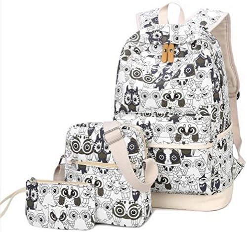 school bag men and women student printing High capacity backpack Waterproof Anti-theft canvas Mother Backpack Can be put 13 inches computer , black and white