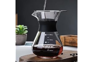 YunNasi Pour Over Cafetera de Goteo Vierta Sobre Cafetera con Reutilizable Filtro de permanente de Acero Inoxidable (600 ml)