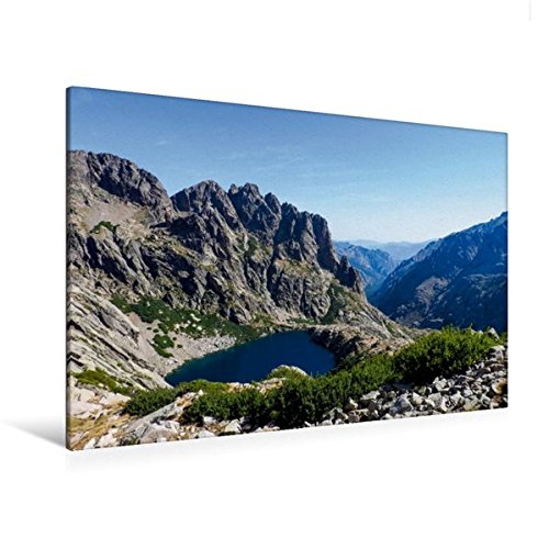 Premium Textil-Leinwand 120 cm x 80 cm quer, Lac de Capitellu | Wandbild, Bild auf Keilrahmen, Fertigbild auf echter Leinwand, Leinwanddruck (CALVENDO Orte)