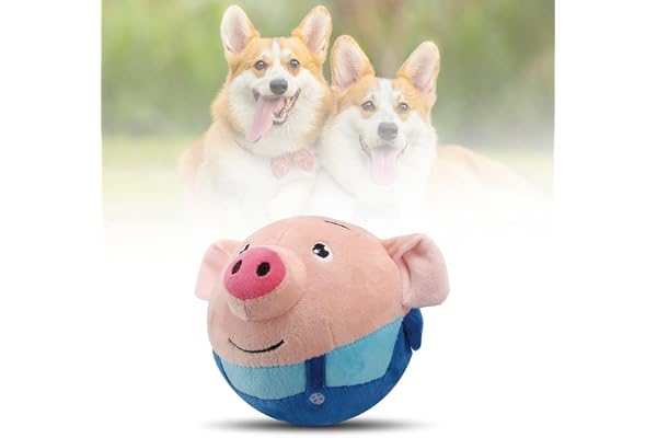 Toerjii Jouet Chien Interactif, Jouet pour Chien, Jouet de Balle Rebondissante pour Chiens, Balle Interactive pour Chien, Active Moving Pet Plush Toy, Jouet de Chien en Peluche de Lavable (F)
