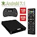 Price comparison product image VGROUND Smart TV Box Android 7.1 W95 Android TV Box with Amlogic S905W Quad-Core, 4K UHD, 1GB RAM 8GB ROM, Built-in Wi-Fi & LAN VP9 DLNA H.265, Wireless Mini Keyboard
