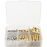 Geekworm Raspberry Pi Installation Tool 124 Pcs/Lot M2.5 Series Hex Brass Spacer/Standoff + Nuts + Screws w/Storage Case Rasp