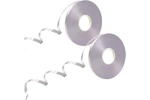 50m X 2 Rolls Silver Ribbon for Balloons, Mooshy Silver Curling Ribbon 5mm String for Balloons Birthday Wedding Christmas Festival Party Decorations Gift Crafts Wrapping Flower