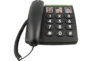 Doro PhoneEasy 331ph sladdbunden stor knapp telefon med 3 direktvalsfotoknappar