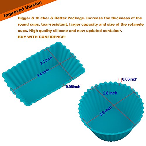 [Neue Version] Ipow 24-Pack Silikon muffinform Muffin Cupcake Backförmchen Muffinförmchen 6 Farben für Muffins, Brownies, Cupcakes, Kuchen, Pudding … - 3