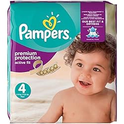 Pampers - Active Fit - Couches Taille 4 (8-16 kg) - Pack 1 mois (x168 couches)