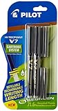 Pilot V7 Hi-Tecpoint Roller Ball Pen with Cartridge System - 2 Black Pens, 4 Black Cartridges