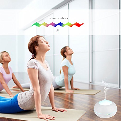 Aroma Diffuser, MaxTronic 150ML ätherisches Öl Diffusor Mini Elektro Ultraschall Luftbefeuchter mit kühlem Nebel Aromatherapie mit 7 farbenwechselnde LED Licht, automatisch Zeitgeber, Wasserlos automatische Abschaltung und Flüsterleise Luftreiniger, Weiß - 4