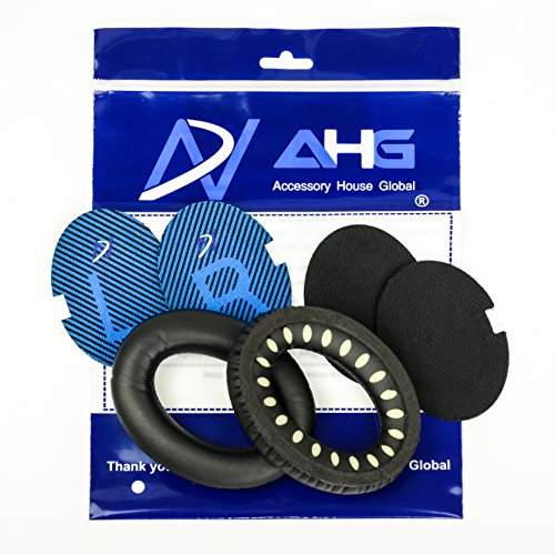 Almohadillas para Auriculares de Repuesto para Bose Quiet Comfort 2 (QC2), Quiet Comfort 15 (QC15) y Quiet Comfort (QC25) - Negro, QC2/QC15/QC25