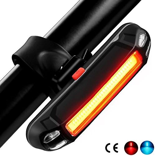 Tegollus USB Rechargeable 2 color 5 model Waterproof Red Blue LED Rear Bike Light Bicycle Tail Lights, Easy Install on Bicycles Helmets Safety Taillight Cycling Lights Long 6 Hours Work Time