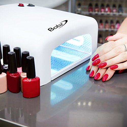 Babz 36 Watt Professional UV Shellac Gel Nail Lamp Dryer with 120 and 180 Second Timers + 4 x 9W Bulbs Included