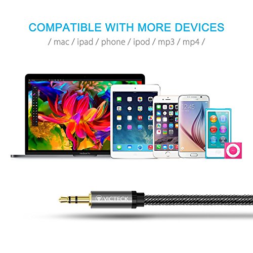 Rallonge Jack Audio   Victeck Nylon Tress   Rallonge Prise Jack 3 5mm M  le Vers Femelle d extension c  ble Pour Casque T  l  phones iPhone Samsung Ecouteurs Haut-parleurs Tablettes PC Lecteurs MP3 et Plus  1M 