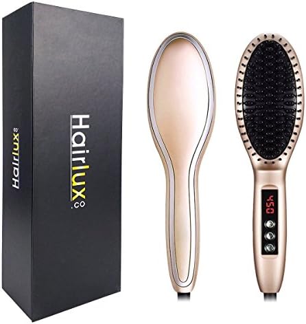 Hair Straightening Brush, Sleek and Smooth Heating Hair Straightener Brush, Adjustable Temperatrue