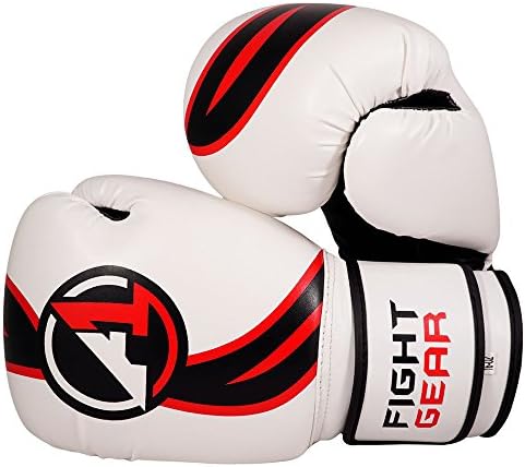 A1 Fight Gear Pro Style Lightweight Boxing Gloves | MMA Fist Protector Muay thai Punching Gloves -White, 14oz