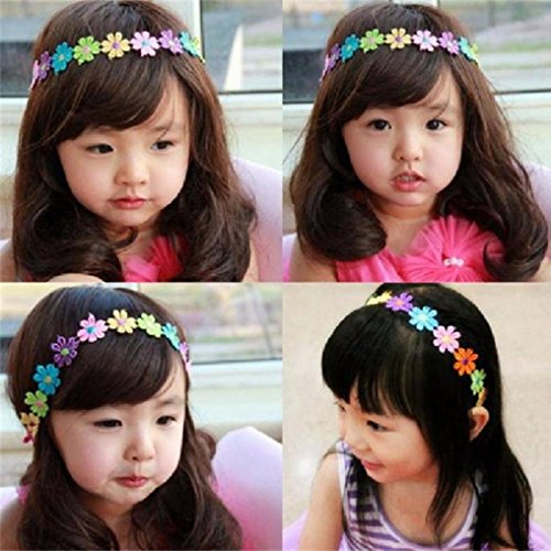 Amcool Baby Mädchen Bestickt Blumen Niedlich Elastisch Haarband - 4