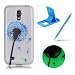 Produktbild Für Samsung Galaxy S4 Mini Hülle Silikon TPU Ultradünn Case,Für Samsung Galaxy S4 Mini Einzigartig [Nacht Leuchtend] Fluoreszieren Im Dunkeln Lichtdurchlässig Weich Gummi Handyhülle Etui Tasche Schutzhülle,Herzzer Anti Kratzer Flexibel Soft Rückseite Schutz Hülle Bumper Case Cover Shell für Samsung Galaxy S4 Mini + 1 x Frei Blau Handy Halterung Ständer + 1 x Frei Blau Stylus Stift Touch Pen - Blaue Löwenzahn