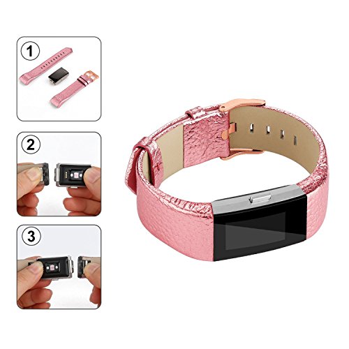 Vancle-Lederband für Fitbit Charge 2 Heart Rate, Einstellbares, Comfortables Fitbit Charge 2 Ersatz-Armband (Kein Tracking-Gerät) - 4