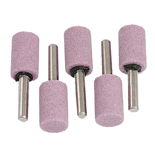 Schleifrad Schleifkopf - TOOGOO(R) 5 Stk 16 mm Durchmesser 6mm Schaft lila zylindrische Nasenform Kies Schleifstift