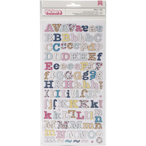 American Crafts Market Thickers Alpha Stickers 5.5-inch x 11-inch -Memo/Chipboard