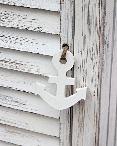 DanDiBo Boot Schrank 2er Set 120001 Regal 60 und 123 cm Badregal Shabby Badschrank Weiß - 4