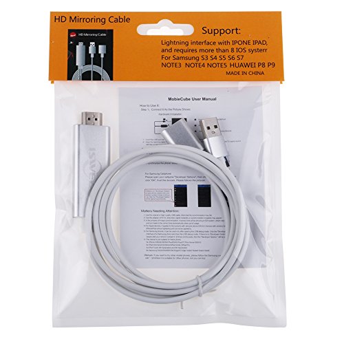 Lightning to HDMI Adapter Kabel ISWEES Lightning Digital AV auf HDMI 1080P HDTV Adapter Schnur Kabel für iPhone 7 7 plus 6s 6s plus 6 6 plus 5 5c 5s SE, iPad Air / Mini / Pro (Plug & Play),Samsung S6 S5 S4 S3 S6 Edge Note 3/4/5/6 – Weißer (Kein Samsung S7 oder S7 Edge) - 8