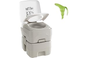 COSTWAY WC Portatile Adulti con Serbatoio dell'Acqua Rimovibile da 20 L, Toilette Portatile con Pompa di Scarico, WC Chimico da Campeggio, per Camper, Barca, Portata 200 kg