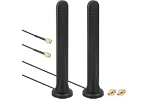 Nelawya 4G LTE Antenna 15 dbi Magnetic Base MIMO Omnidirectional Antenna with SMA TS9 Connector 3 m RG174 Cable for CPE Router, Mobile Hotspot, Router, Wireless Range Extender(2 Pack)