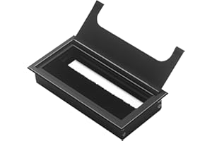 RUOXIXI 1 Stück Kabeldurchführung Schreibtisch 160x80 mm Kabelkanal mit Bürstendichtung Aluminium,Kabeldurchlass für Tisch Office Schreibtische Kabelführung zum Eindrücken-Schwarz