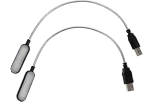 UKCOCO Lampara Usb para Computadora Portátil: Luz Lectura USB Luz de Teclado Flexible para Computadora,Negro,2 Piezas