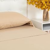 TRAMAS+ Sheets 150 x 190 / 200 cm 100% Cotton, Soft and Breathable, 4 Piece Sheet Set, Fitted Sheet, Top Sheet, 2 Pillowcases