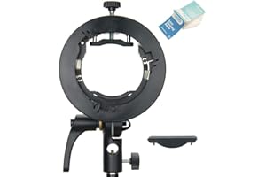 Godox S2 Support de flash Monture Bowens pour AD200Pro, AD400Pro, AD200, V860II, TT685, TT350, Snoot, Softbox, Réflecteur, Diffuseur