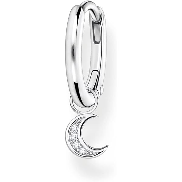 Thomas Sabo Damen Einzel-Ohrring 925er Silber Mit 2 Zirkonia – Eleganter Ohrstecker Zum Kombinieren