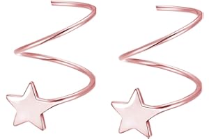 SLUYNZ 925 Sterling Silver Star Earrings for Women Teen Girls Fashion Star Wrap Earrings