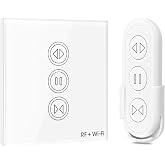 LoraTap WiFi Shutter Switch with RF Remote Control, Wall Touch Switch for Electric Curtain, Works with Smart Life App, Compat