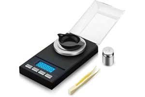 Flexzion Digital Milligram Scale - 50g/0.001g High Precision Micro Scale for Jewelry, Powder, Reloading, Medicine Weighing, Includes 50g Calibration Weight
