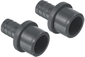 PATIKIL UPVC Reductor Tubo Montaje 32mm OD 20mm Púas, 2 Paquetes Rectos Acoplamientos Adaptador Conector, Gris