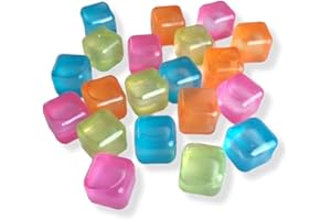 ANTEVIA MATÉRIAUX ANTEVIA - Lot de 20 glaçons réutilisables carré original 2.5 x 2.5cm | PLUS DE 10 MODÈLES | En plastique | Whisky | Couleurs : Aléatoires (Icecub L1)