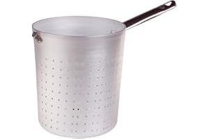 BALDASSARE AGNELLI Pentole Agnelli Colapasta/Scaldapasta Cilindrico in Alluminio con Manico Tubolare, Acciaio Inossidabile, Argento, 14 cm