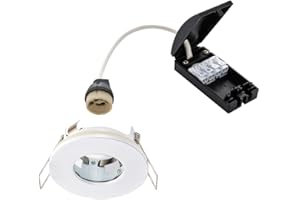 SAXBY LIGHTING Saxby - Fire Rated 1 Light Bathroom Recessed Light Matt White, Glass IP65 79978