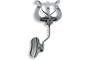 Soundman® Lira para Trombón - Soporte para Clip de partituras - Con tuerca para fijar en la campana - Atril de Marcha - Niquelada