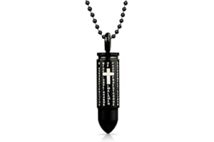 Bling Jewelry Personnalisez Collier Pendentif Dragon Serpent Bullet Pour Hommes Ados Noir Oxydé Argent Tonique